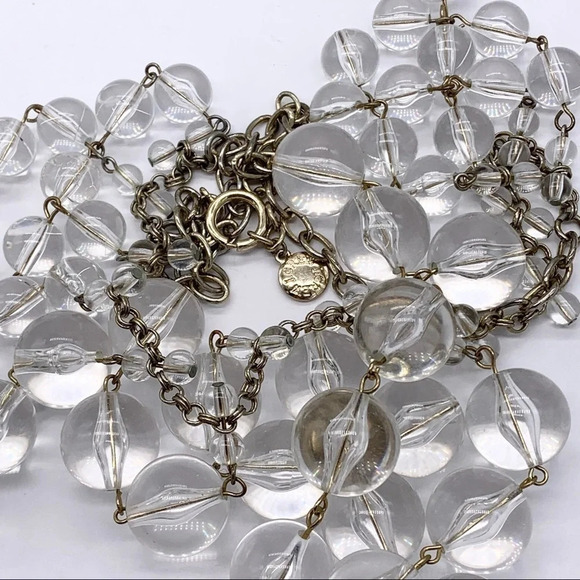 J. Crew Clear Beaded Bib Necklace - Picture 2 of 2